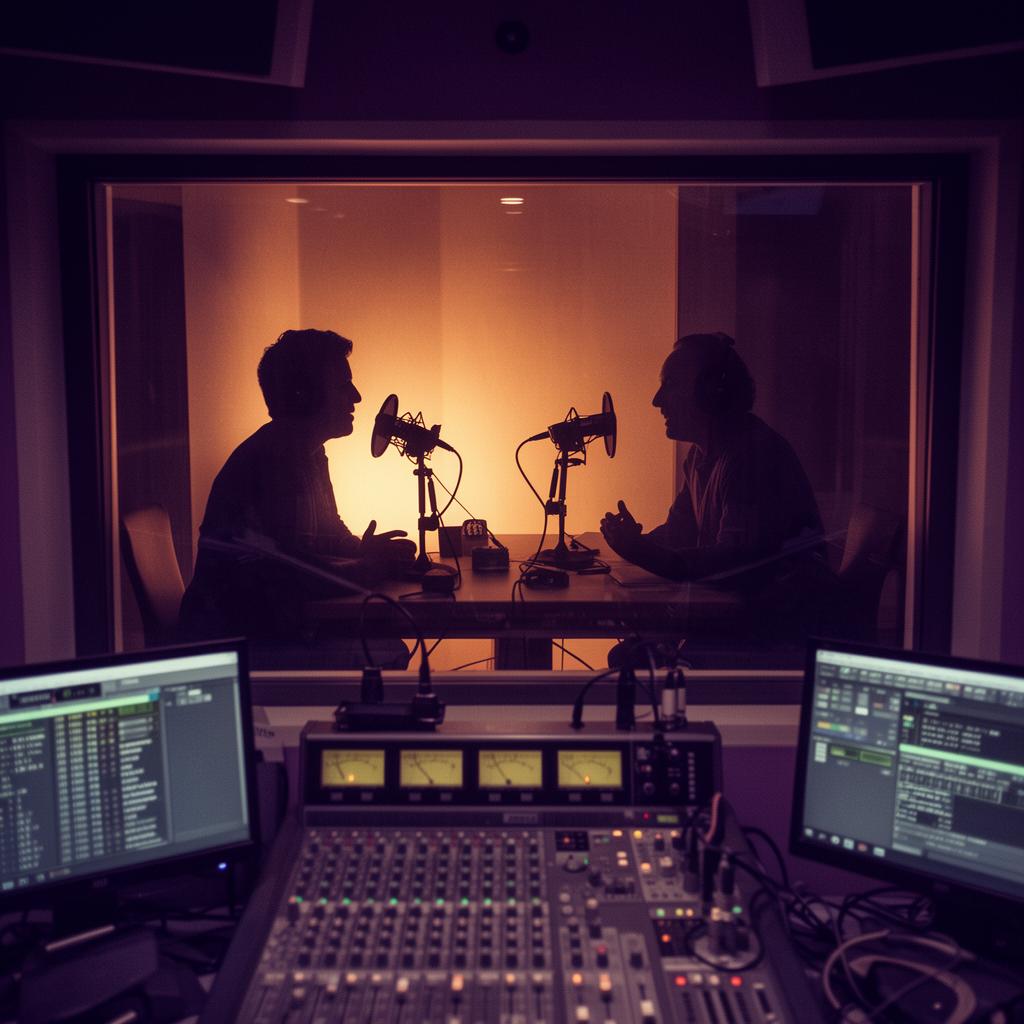 Behind the scenes of podcast recording