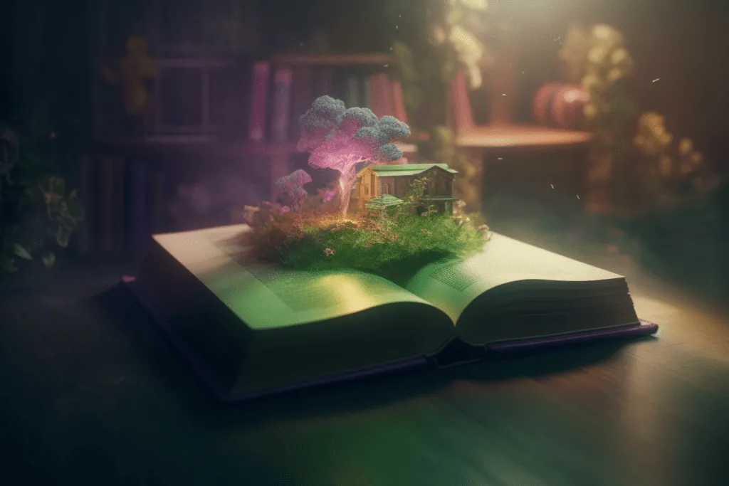 Model of House aand Tree emitting from the book