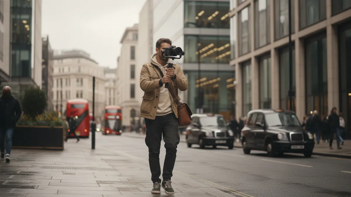 Earworm crew filming a B2B brand video on location at a client's London office